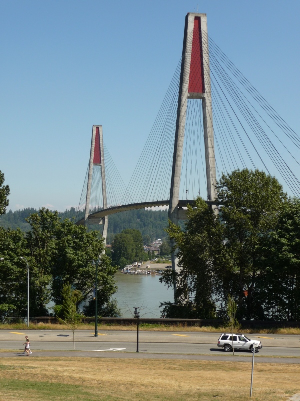 Sky Train Bridge spanning the Fraser River in New Westminster